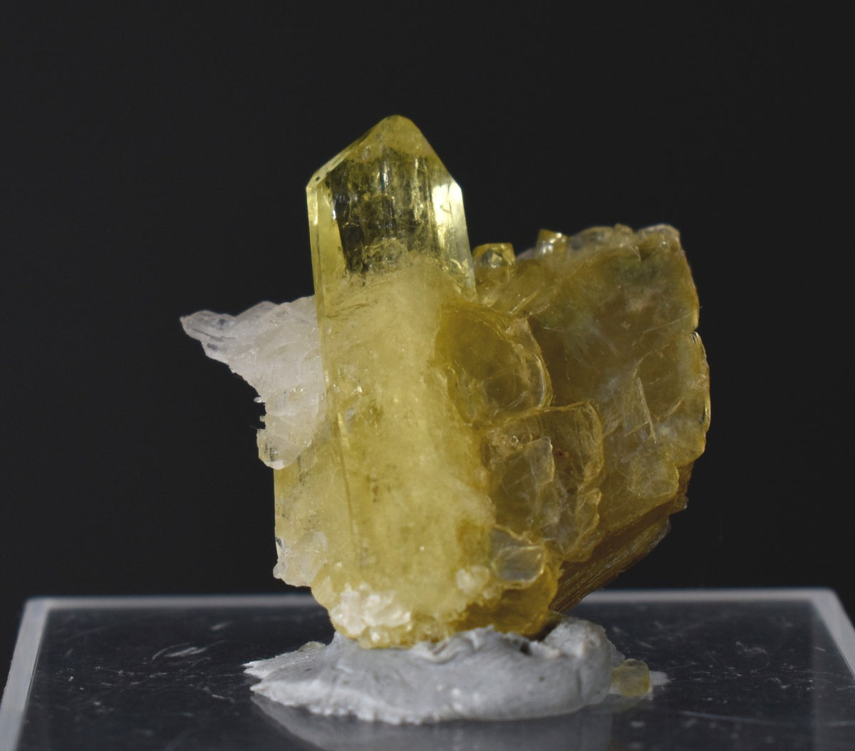 Brazilianite Crystal Cluster with Albite & Muscovite - from Linopolis, Minas Gerais, Brazil, museum quality, 4.7g