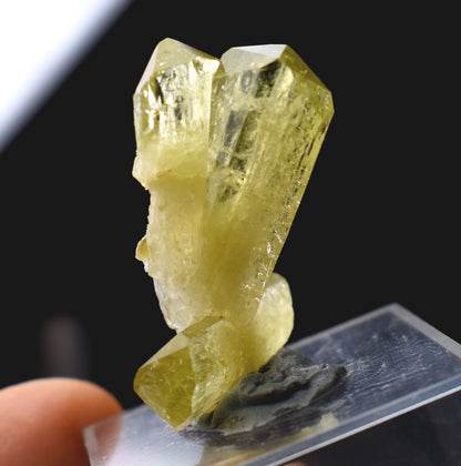 Brazilianite Crystal Cluster with Albite & Muscovite - from Linopolis, Minas Gerais, Brazil, museum quality, 6.3g