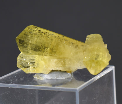 Brazilianite Crystal Cluster with Albite & Muscovite - from Linopolis, Minas Gerais, Brazil, museum quality, 6.3g