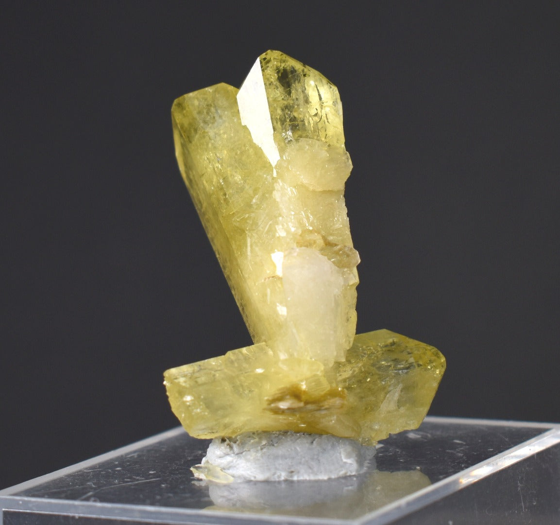 Brazilianite Crystal Cluster with Albite & Muscovite - from Linopolis, Minas Gerais, Brazil, museum quality, 6.3g