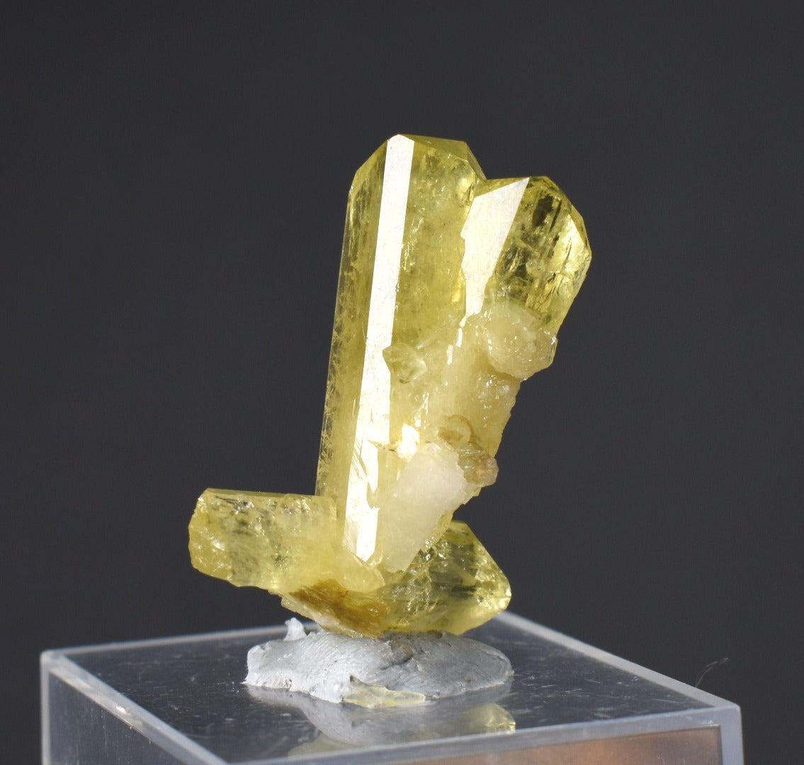 Brazilianite Crystal Cluster with Albite & Muscovite - from Linopolis, Minas Gerais, Brazil, museum quality, 6.3g