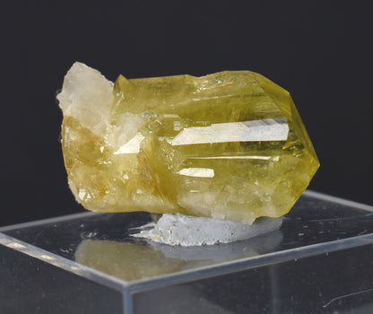 Brazilianite Crystal Cluster with Albite & Muscovite - from Linopolis, Minas Gerais, Brazil, museum quality, 7.8g