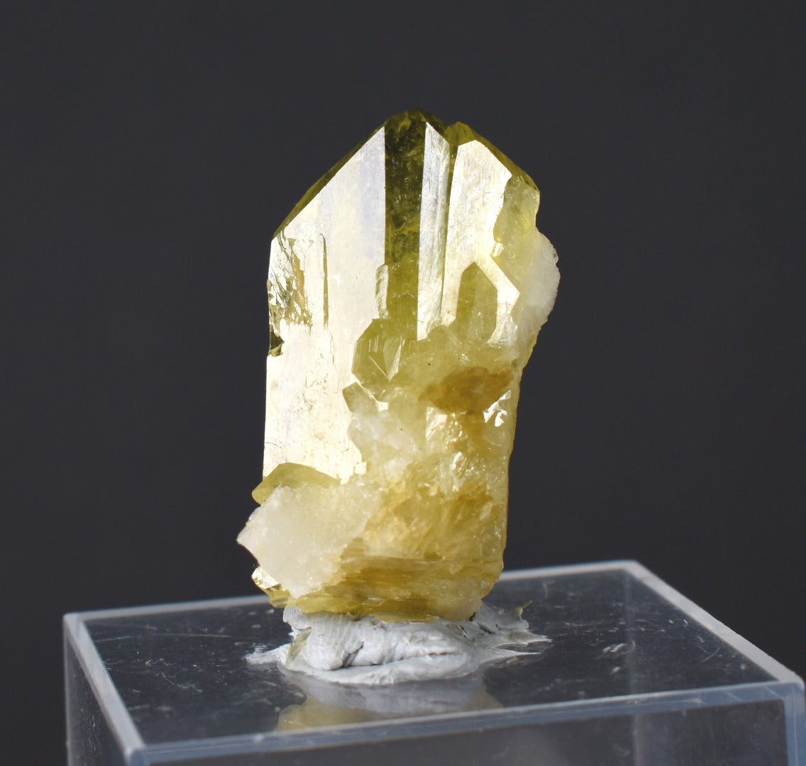 Brazilianite Crystal Cluster with Albite & Muscovite - from Linopolis, Minas Gerais, Brazil, museum quality, 7.8g