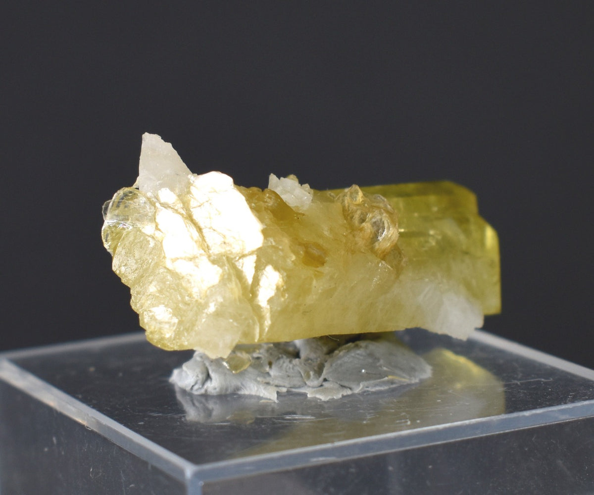 Brazilianite Crystal Cluster with Albite & Muscovite - from Linopolis, Minas Gerais, Brazil, museum quality, 7.8g
