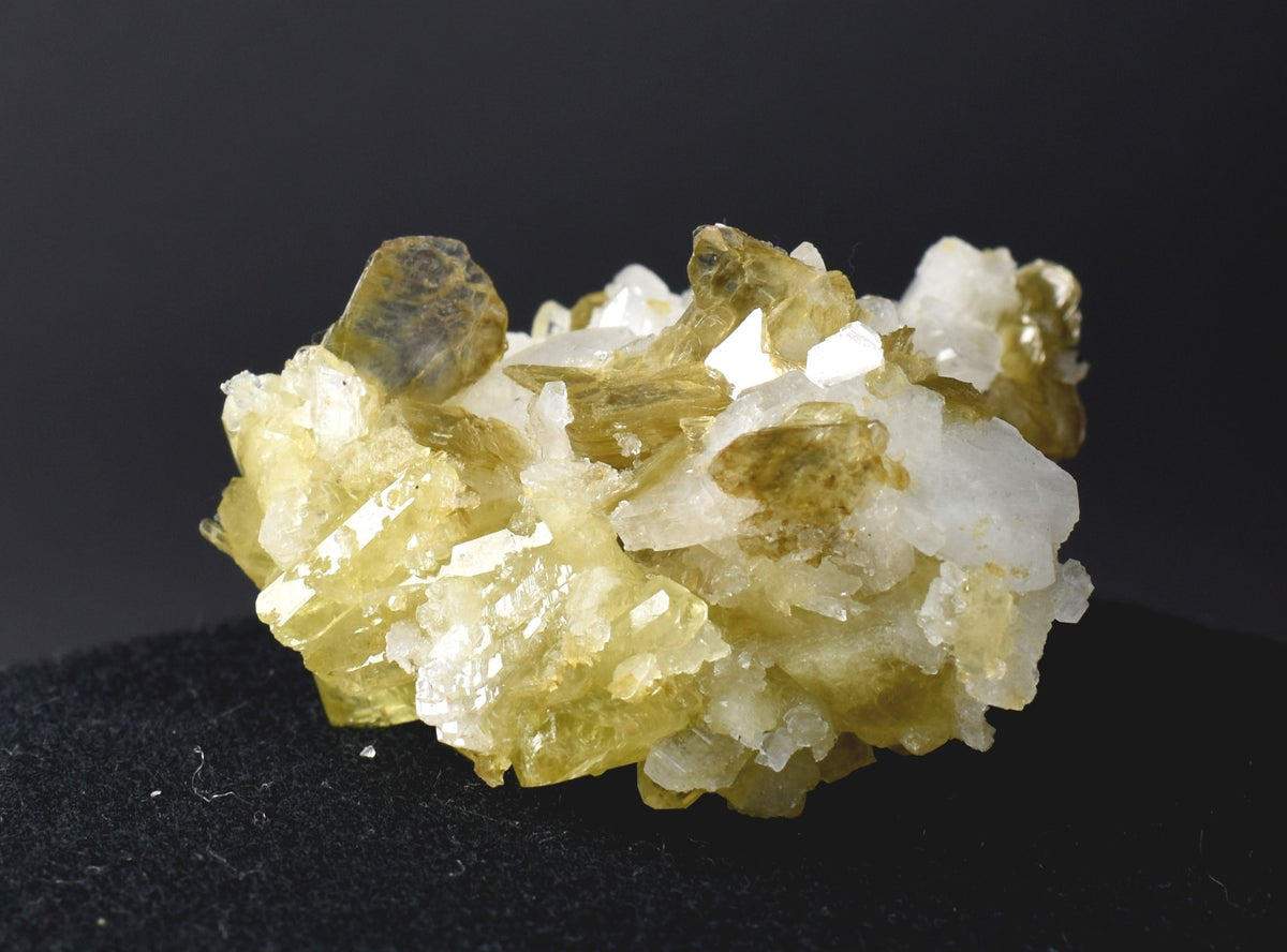 Brazilianite Crystal Cluster with Albite, Muscovite, Black Tourmaline - from Linopolis, Minas Gerais, Brazil, museum quality, 59.8g