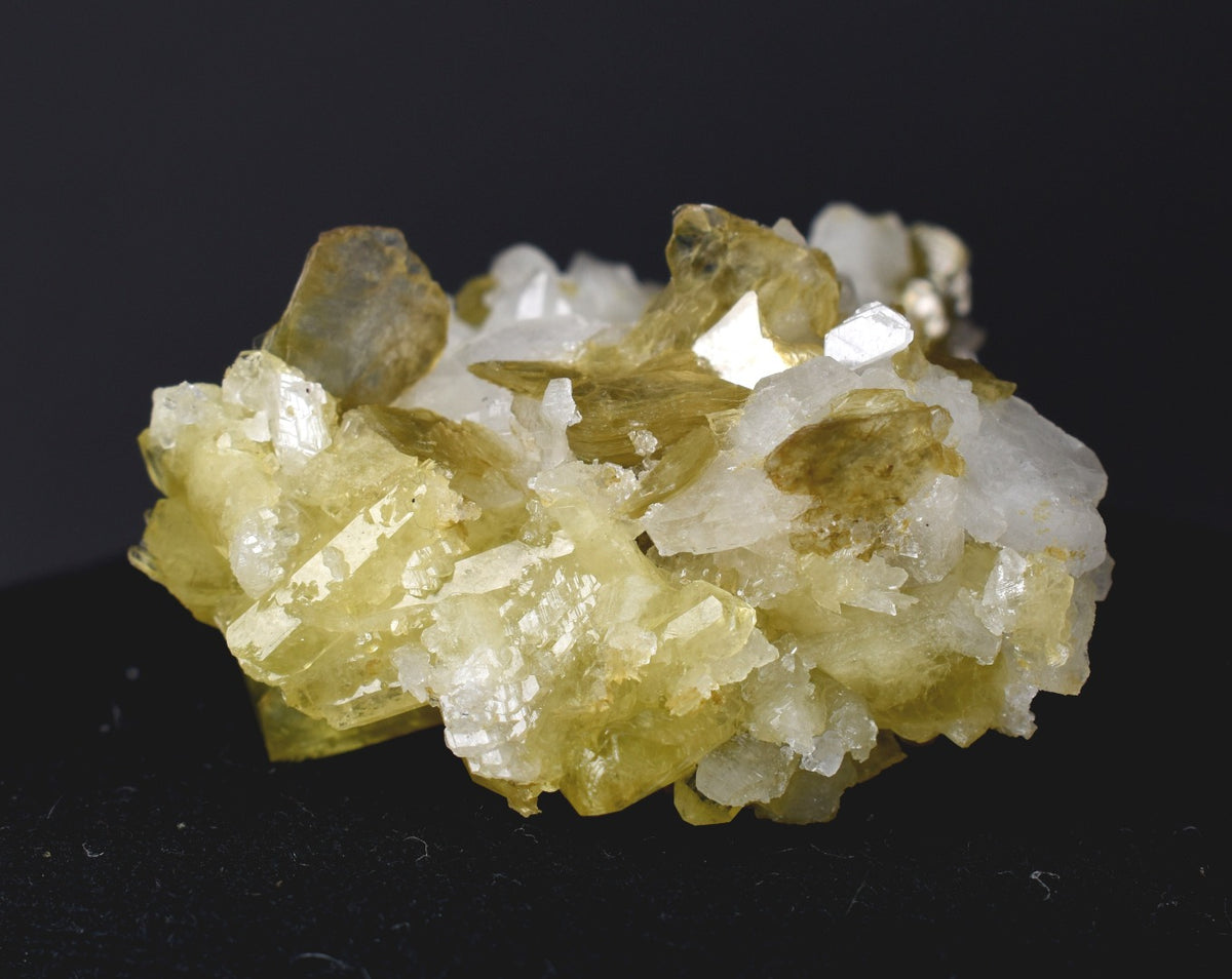 Brazilianite Crystal Cluster with Albite, Muscovite, Black Tourmaline - from Linopolis, Minas Gerais, Brazil, museum quality, 59.8g
