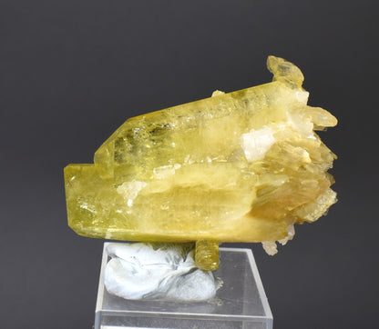 Brazilianite Crystal Cluster with Albite & Muscovite - from Linopolis, Minas Gerais, Brazil, museum quality, 50g