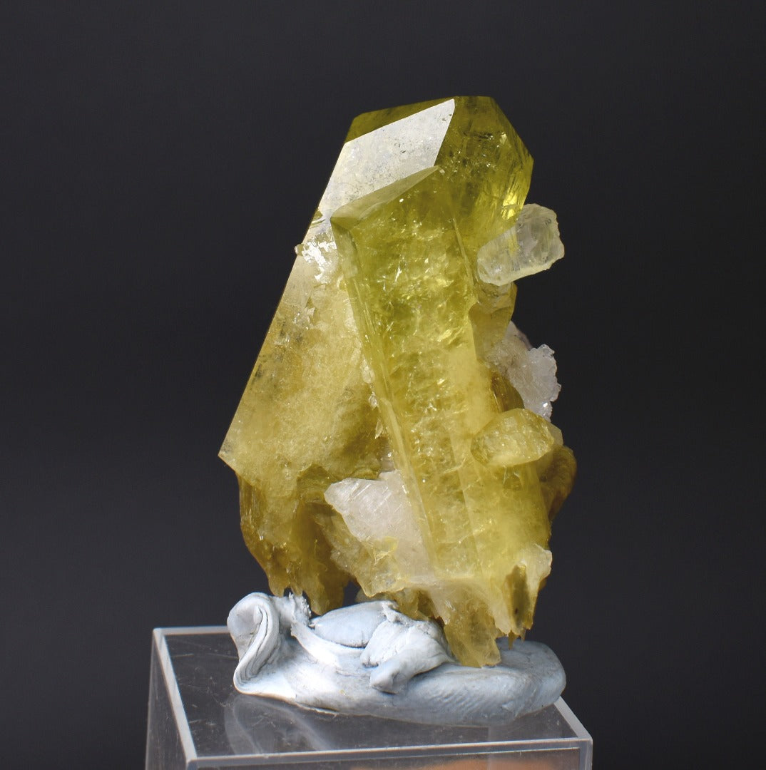 Brazilianite Crystal Cluster with Albite & Muscovite - from Linopolis, Minas Gerais, Brazil, museum quality, 50g