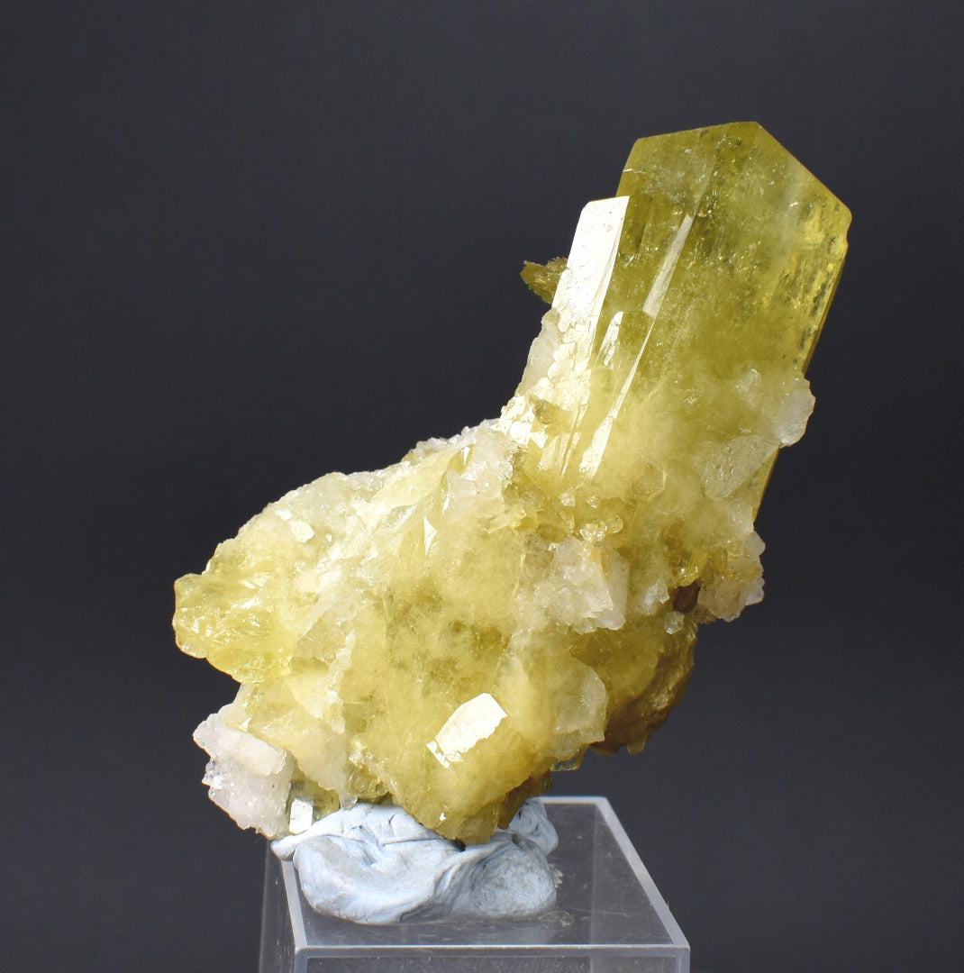 Brazilianite Crystal Cluster with Albite & Muscovite - from Linopolis, Minas Gerais, Brazil, museum quality, 76g