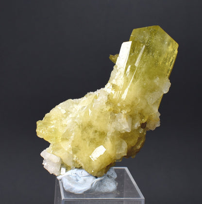 Brazilianite Crystal Cluster with Albite & Muscovite - from Linopolis, Minas Gerais, Brazil, museum quality, 76g