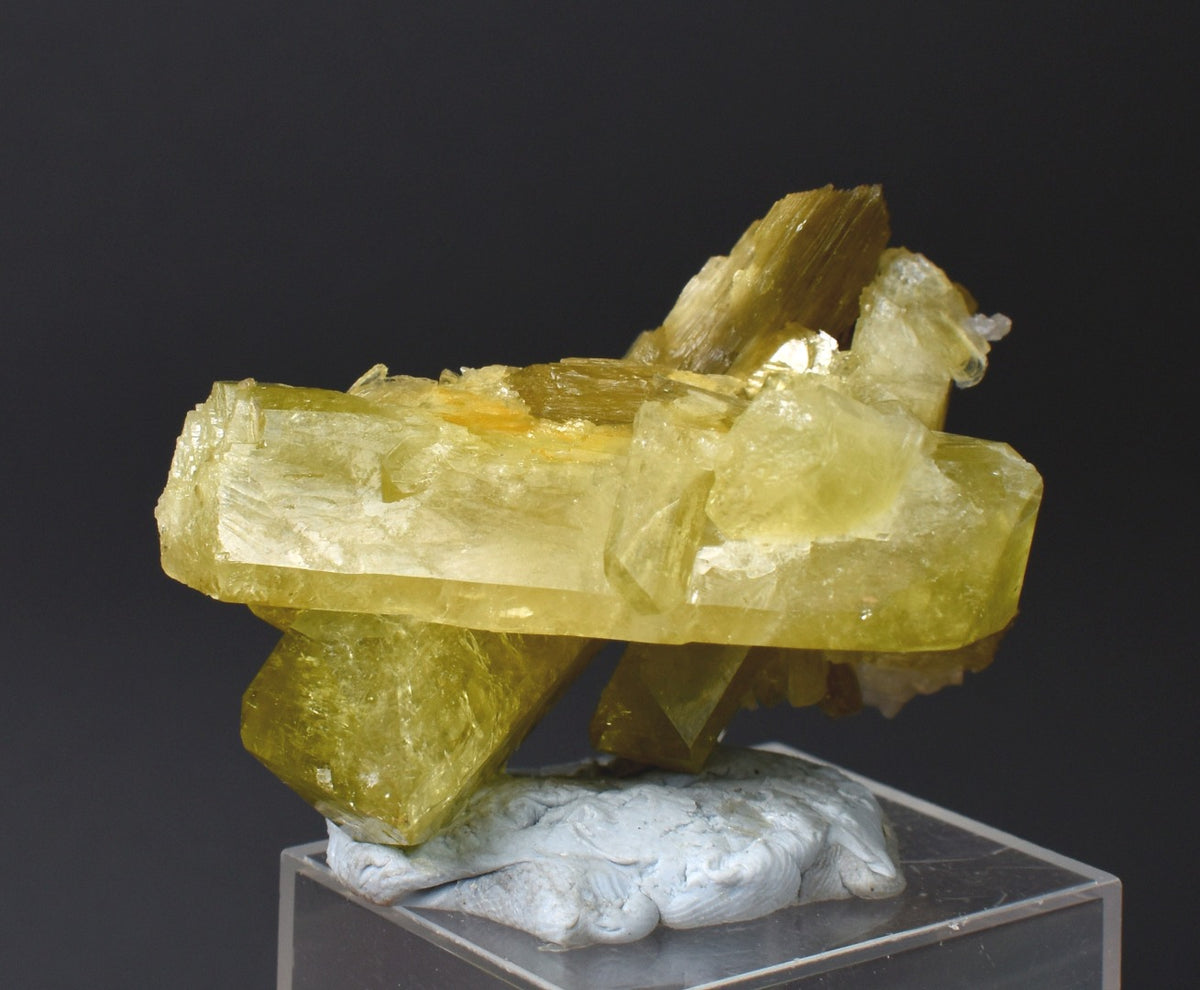 Brazilianite Crystal Cluster with Albite & Muscovite - from Linopolis, Minas Gerais, Brazil, museum quality, 46g