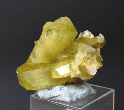 Brazilianite Crystal Cluster with Albite & Muscovite - from Linopolis, Minas Gerais, Brazil, museum quality, 46g