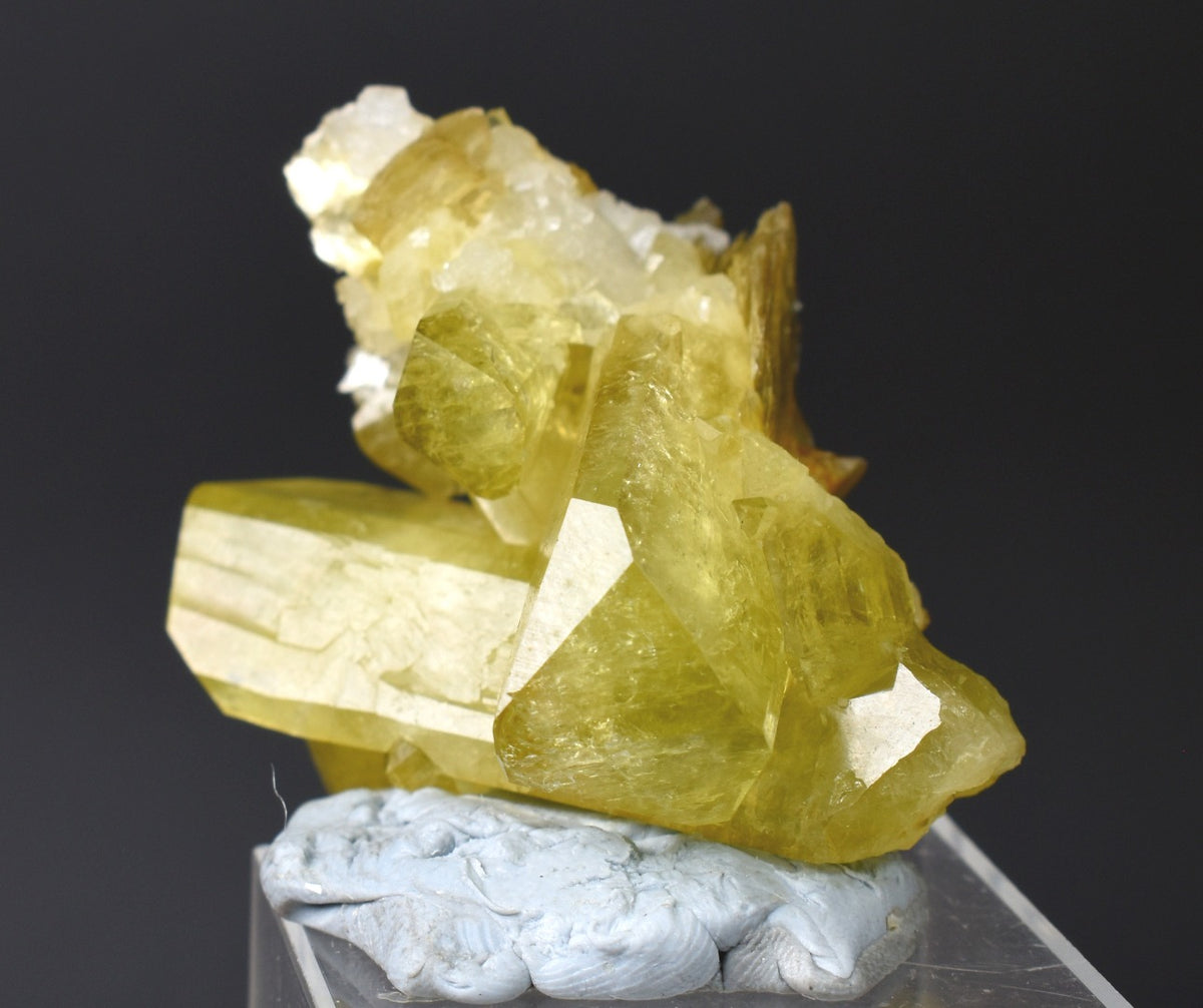 Brazilianite Crystal Cluster with Albite & Muscovite - from Linopolis, Minas Gerais, Brazil, museum quality, 46g
