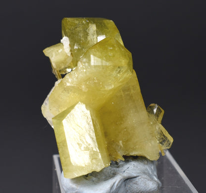 Brazilianite Crystal Cluster with Albite & Muscovite - from Linopolis, Minas Gerais, Brazil, museum quality, 28g