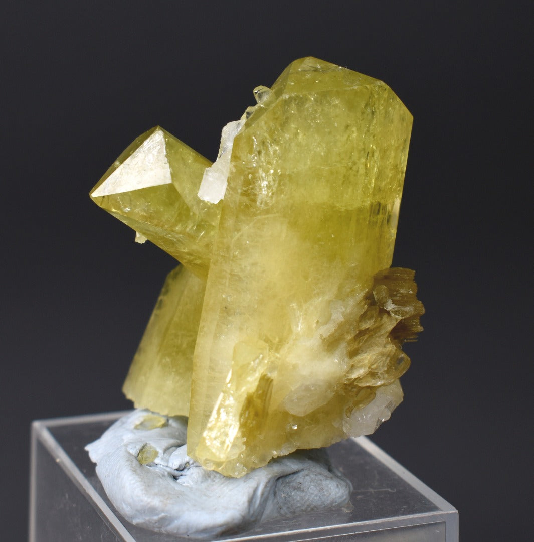 Brazilianite Crystal Cluster with Albite & Muscovite - from Linopolis, Minas Gerais, Brazil, museum quality, 28g