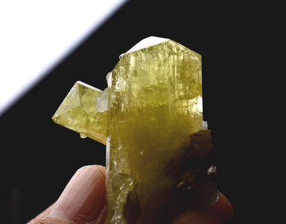 Brazilianite Crystal Cluster with Albite & Muscovite - from Linopolis, Minas Gerais, Brazil, museum quality, 28g