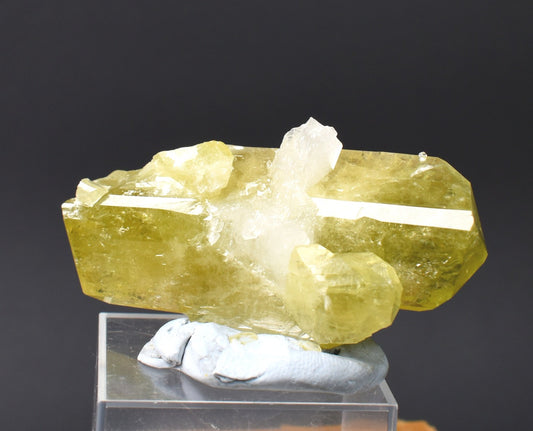 Brazilianite Crystal Cluster with Albite Feldspar - from Linopolis, Minas Gerais, Brazil, museum quality, 37g