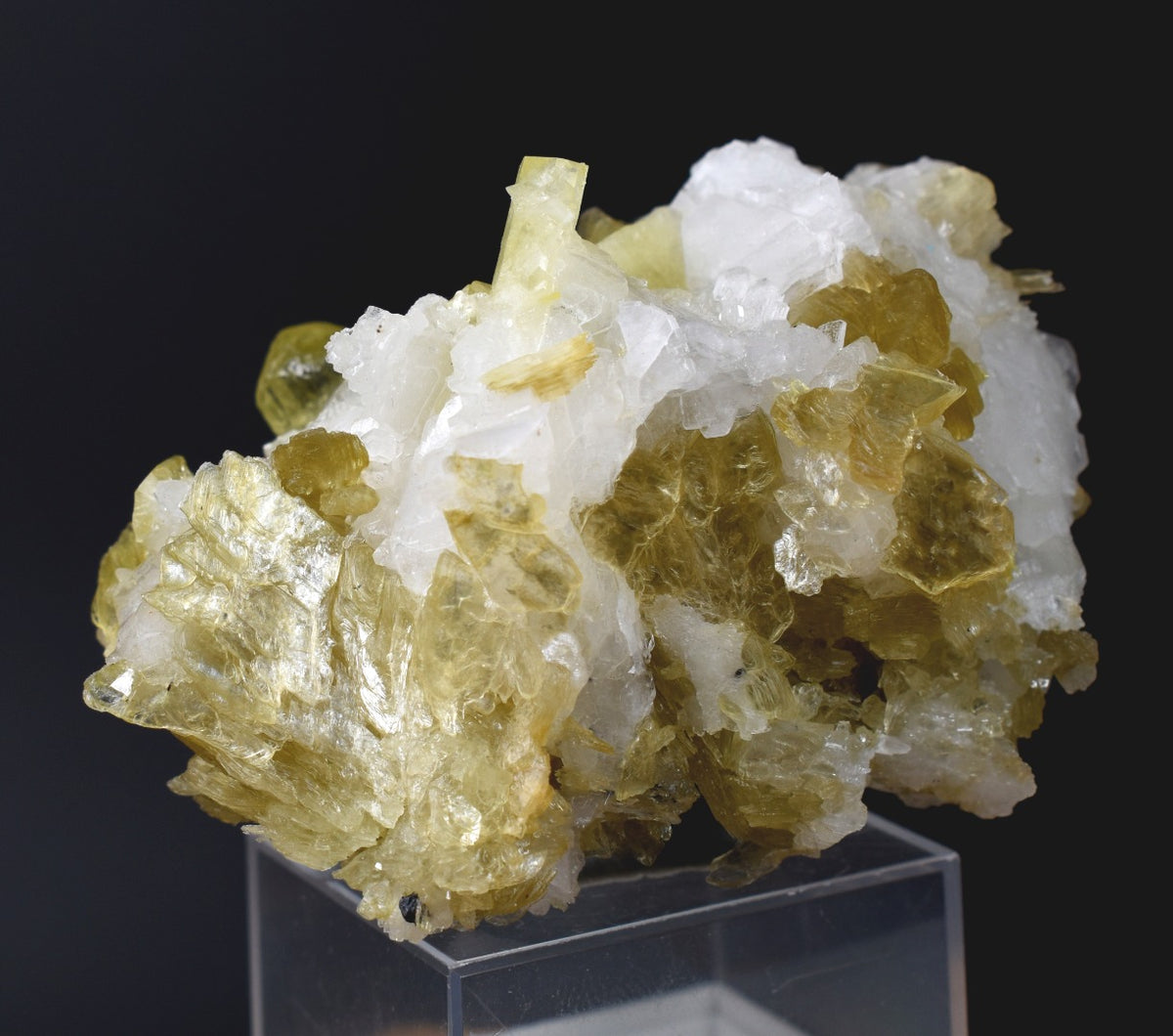 Brazilianite Crystal Cluster with Albite & Muscovite - from Linopolis, Minas Gerais, Brazil, museum quality, 114g
