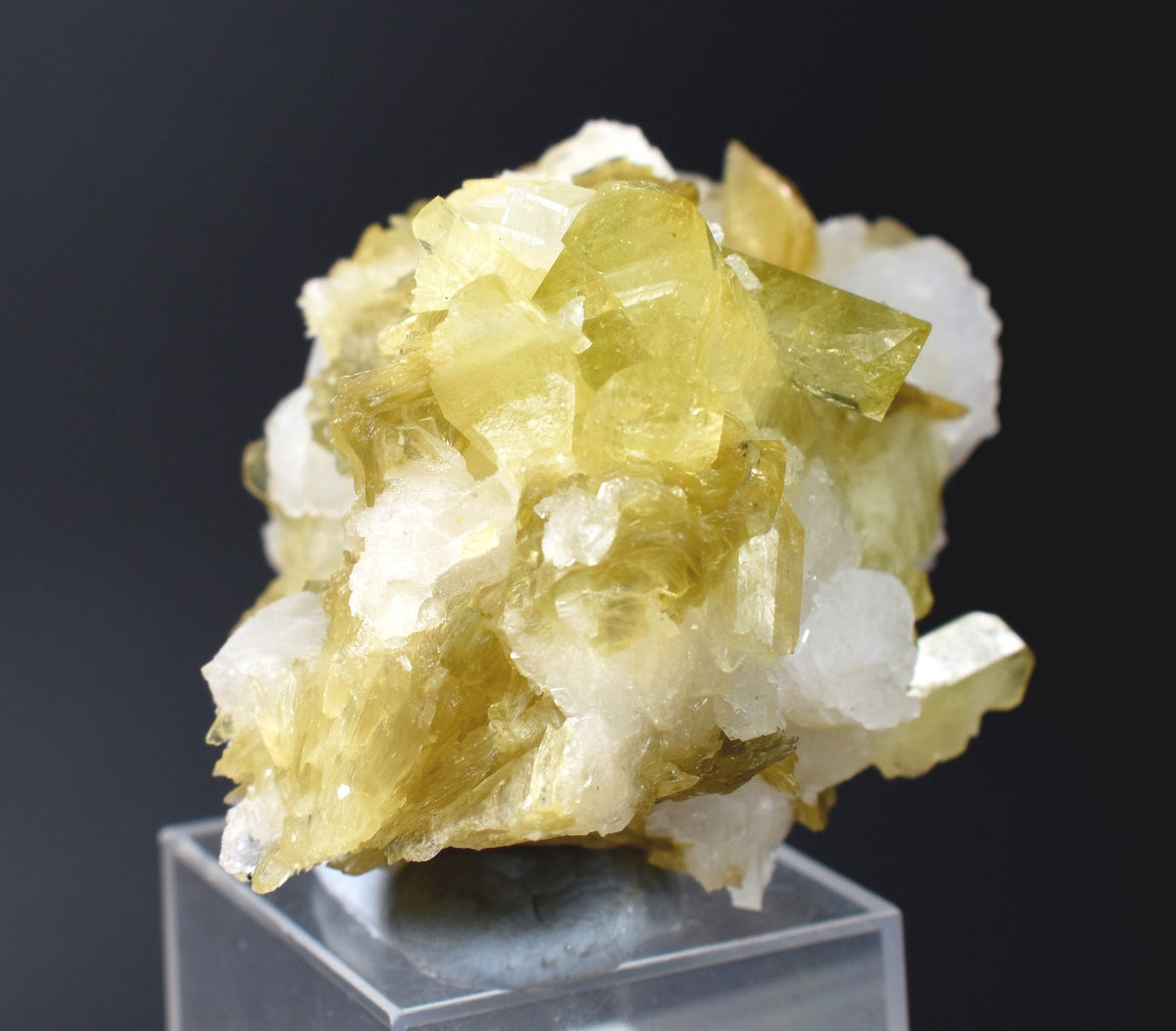 Brazilianite Crystal Cluster with Albite & Muscovite - from Linopolis, Minas Gerais, Brazil, museum quality, 114g