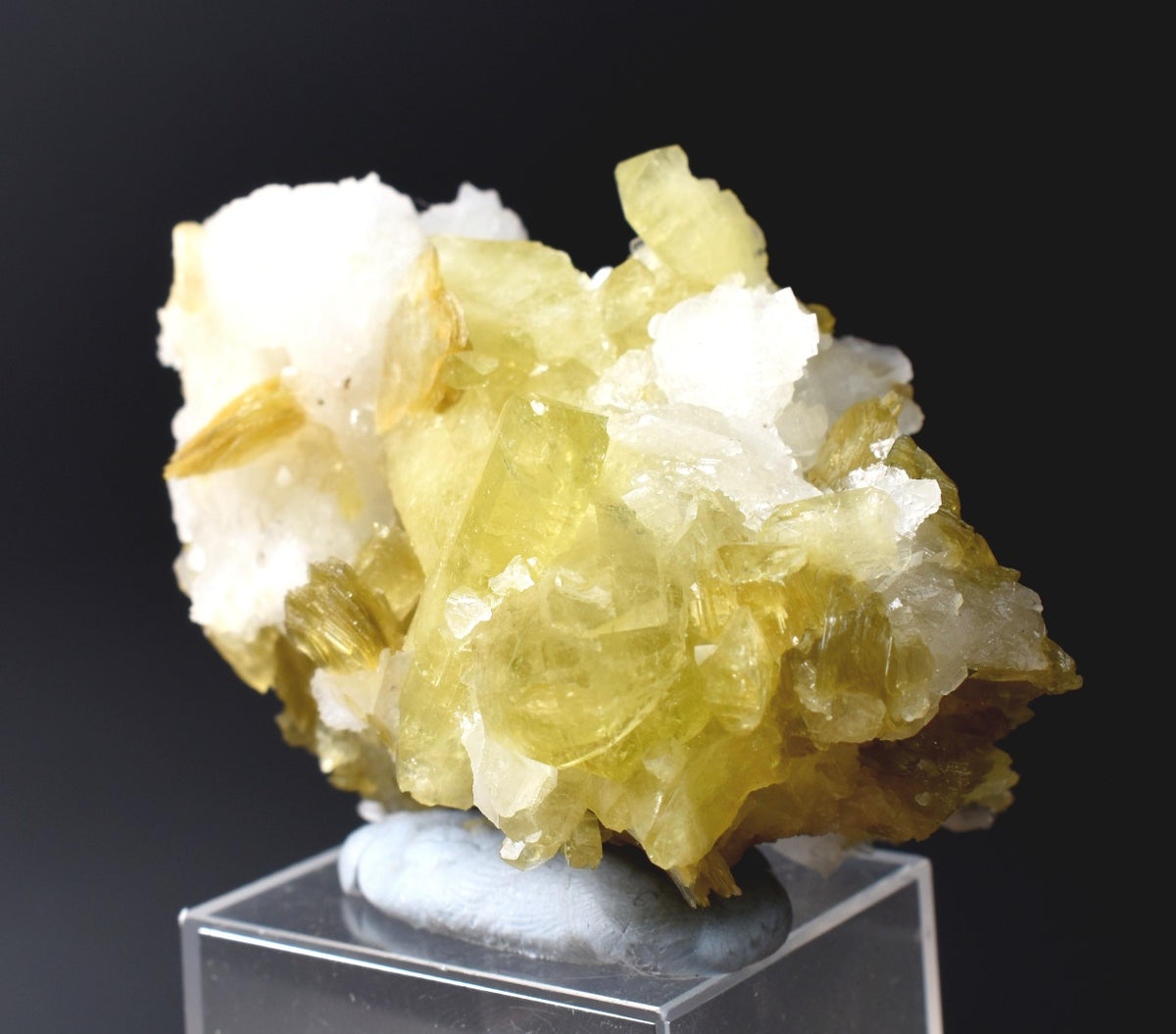 Brazilianite Crystal Cluster with Albite & Muscovite - from Linopolis, Minas Gerais, Brazil, museum quality, 114g