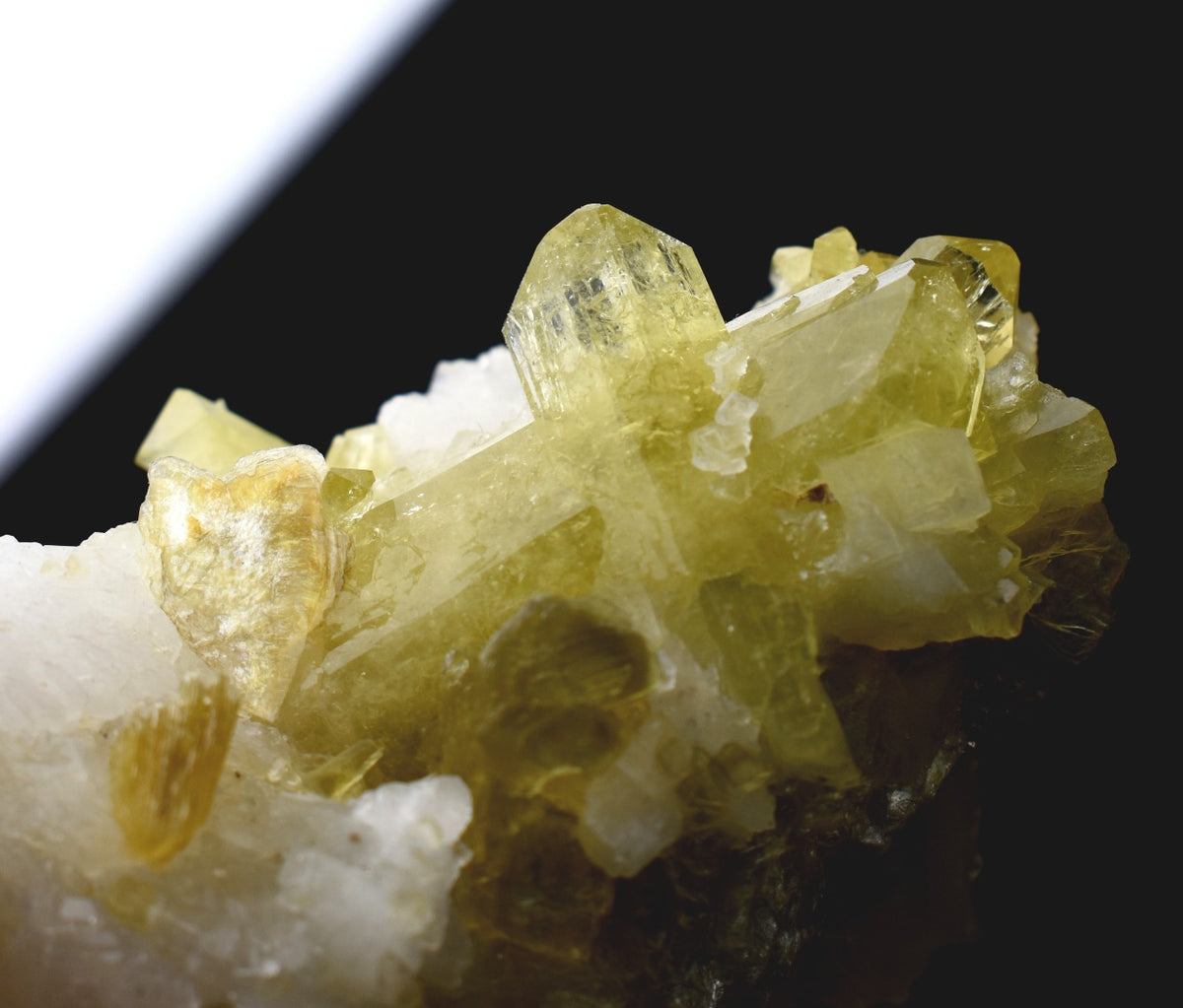 Brazilianite Crystal Cluster with Albite & Muscovite - from Linopolis, Minas Gerais, Brazil, museum quality, 114g