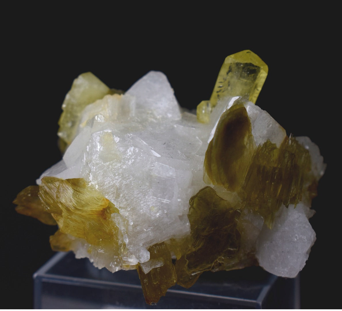 Brazilianite Crystal Cluster with Albite & Muscovite - from Linopolis, Minas Gerais, Brazil, museum quality, 48g