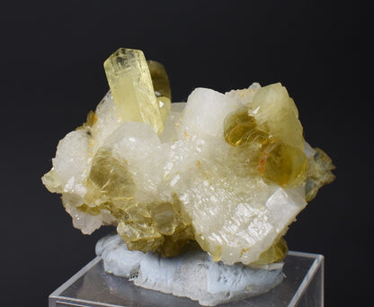 Brazilianite Crystal Cluster with Albite & Muscovite - from Linopolis, Minas Gerais, Brazil, museum quality, 48g