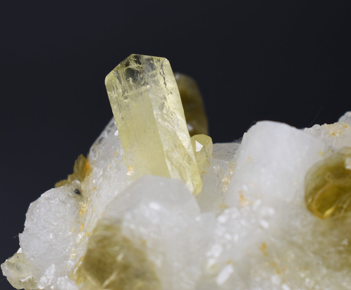Brazilianite Crystal Cluster with Albite & Muscovite - from Linopolis, Minas Gerais, Brazil, museum quality, 48g