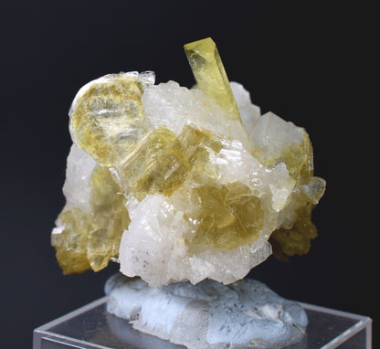 Brazilianite Crystal Cluster with Albite & Muscovite - from Linopolis, Minas Gerais, Brazil, museum quality, 48g