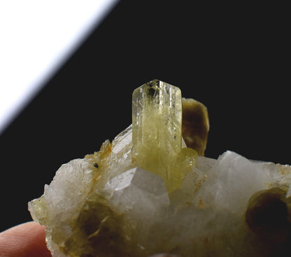 Brazilianite Crystal Cluster with Albite & Muscovite - from Linopolis, Minas Gerais, Brazil, museum quality, 48g