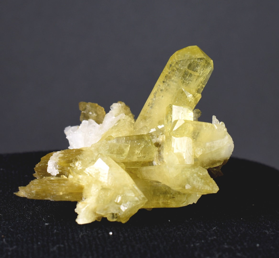 Brazilianite Crystal Cluster with Albite & Muscovite - from Linopolis, Minas Gerais, Brazil, museum quality, 35g
