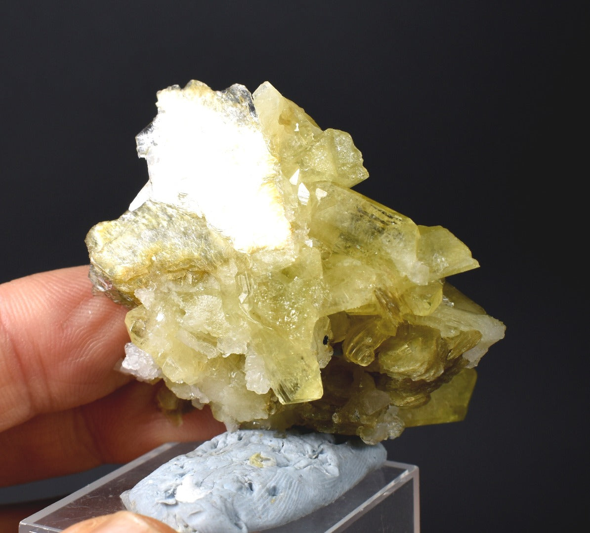 Brazilianite Crystal Cluster with Albite & Muscovite - from Linopolis, Minas Gerais, Brazil, museum quality, 35g