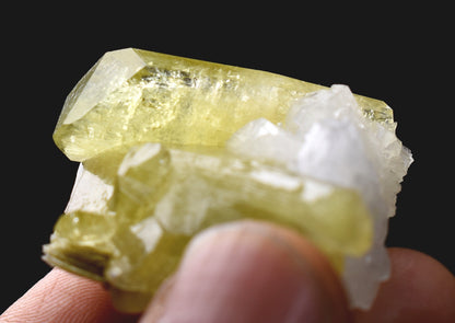 Brazilianite Crystal Cluster with Albite & Muscovite - from Linopolis, Minas Gerais, Brazil, museum quality, 27g