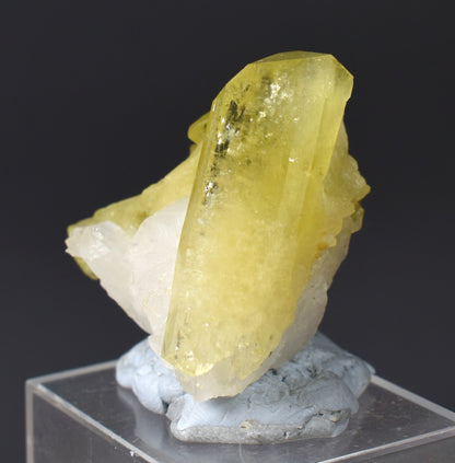 Brazilianite Crystal Cluster with Albite & Muscovite - from Linopolis, Minas Gerais, Brazil, museum quality, 27g