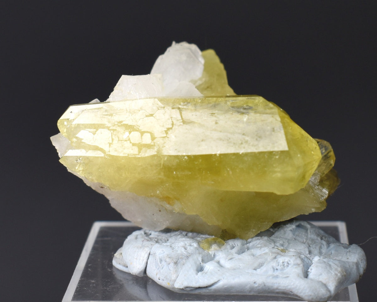 Brazilianite Crystal Cluster with Albite & Muscovite - from Linopolis, Minas Gerais, Brazil, museum quality, 27g