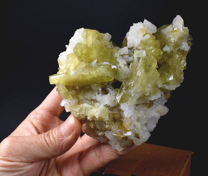Brazilianite Crystal Cluster with Albite & Muscovite - from Linopolis, Minas Gerais, Brazil, museum quality, 449g