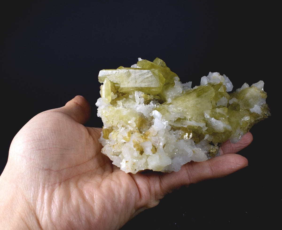 Brazilianite Crystal Cluster with Albite & Muscovite - from Linopolis, Minas Gerais, Brazil, museum quality, 449g