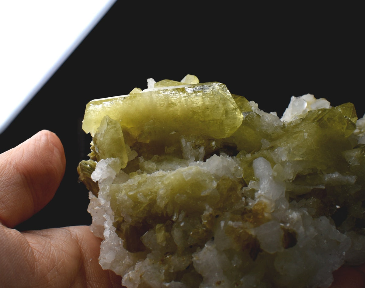 Brazilianite Crystal Cluster with Albite & Muscovite - from Linopolis, Minas Gerais, Brazil, museum quality, 449g