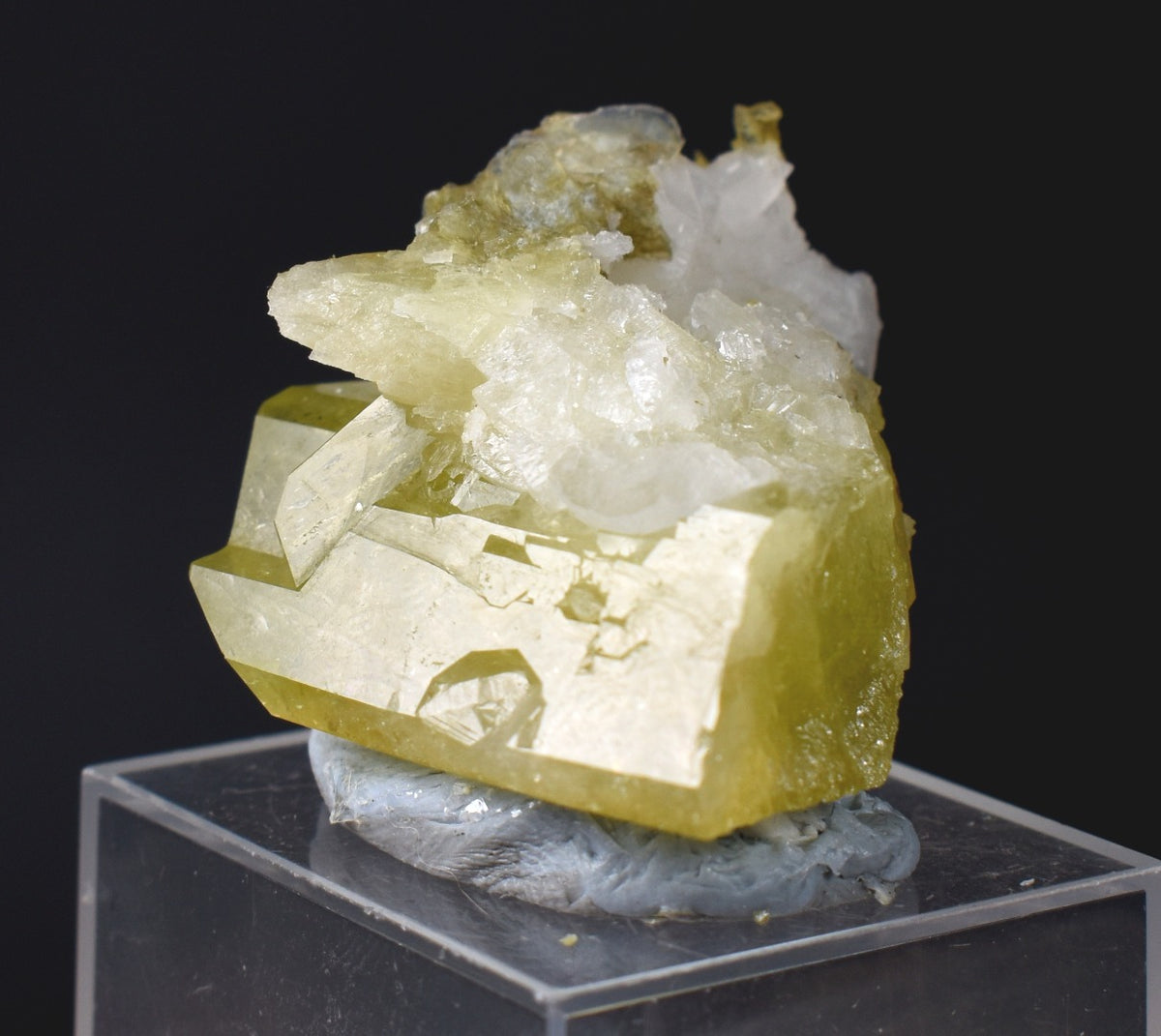 Brazilianite Crystal Cluster with Albite & Muscovite - from Linopolis, Minas Gerais, Brazil, museum quality, 44g