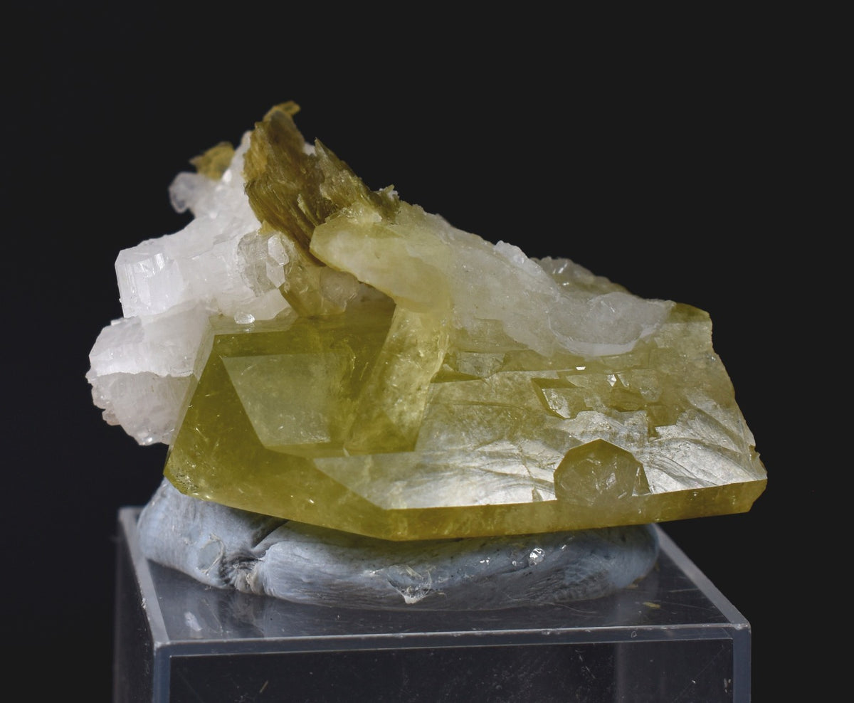 Brazilianite Crystal Cluster with Albite & Muscovite - from Linopolis, Minas Gerais, Brazil, museum quality, 44g