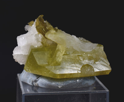 Brazilianite Crystal Cluster with Albite & Muscovite - from Linopolis, Minas Gerais, Brazil, museum quality, 44g