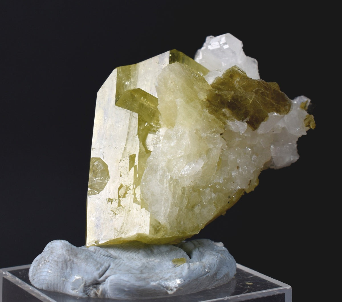 Brazilianite Crystal Cluster with Albite & Muscovite - from Linopolis, Minas Gerais, Brazil, museum quality, 44g
