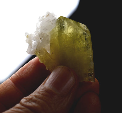Brazilianite Crystal Cluster with Albite & Muscovite - from Linopolis, Minas Gerais, Brazil, museum quality, 44g