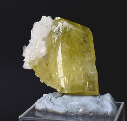 Brazilianite Crystal Cluster with Albite & Muscovite - from Linopolis, Minas Gerais, Brazil, museum quality, 44g