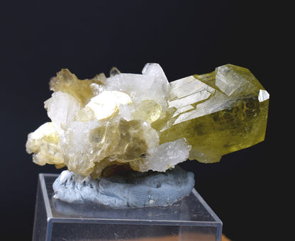 Brazilianite Crystal Cluster with Albite & Muscovite - from Linopolis, Minas Gerais, Brazil, museum quality, 42g
