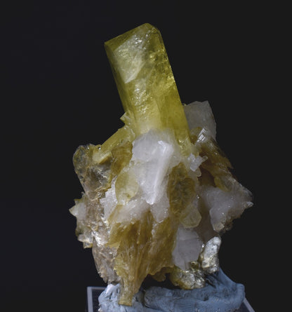 Brazilianite Crystal Cluster with Albite & Muscovite - from Linopolis, Minas Gerais, Brazil, museum quality, 42g