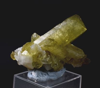 Brazilianite Crystal Cluster with Albite & Muscovite - from Linopolis, Minas Gerais, Brazil, museum quality, 40g