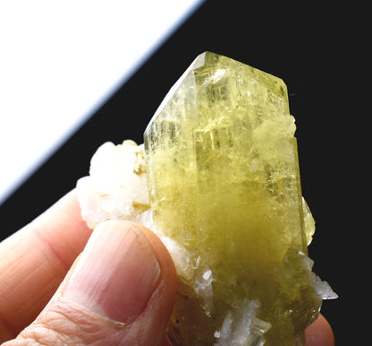 Brazilianite Crystal Cluster with Albite & Muscovite - from Linopolis, Minas Gerais, Brazil, museum quality, 40g