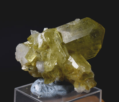 Brazilianite Crystal Cluster with Albite & Muscovite - from Linopolis, Minas Gerais, Brazil, museum quality, 40g