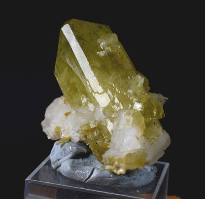 Brazilianite Crystal Cluster with Albite & Muscovite - from Linopolis, Minas Gerais, Brazil, museum quality, 40g
